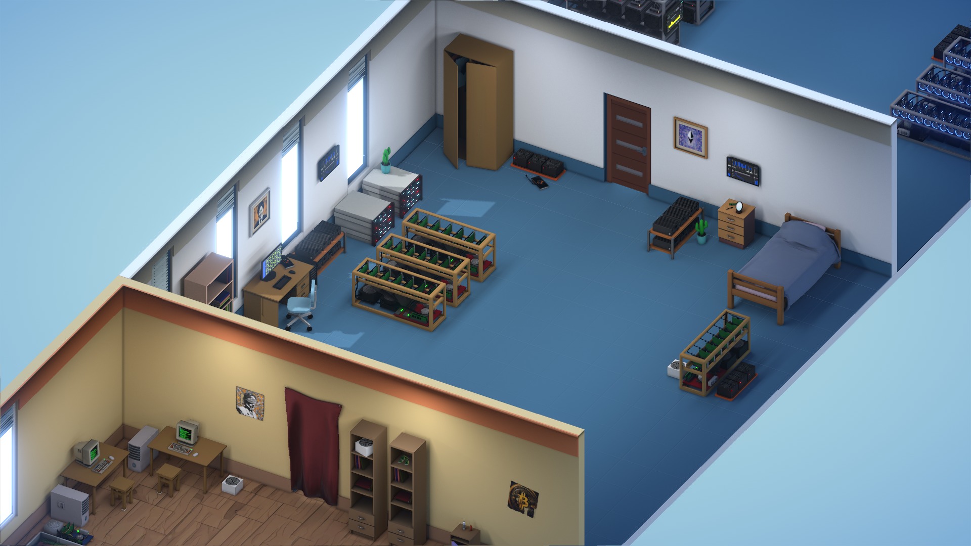 Mining Crypto Farm Pack Low-poly 3D model_12