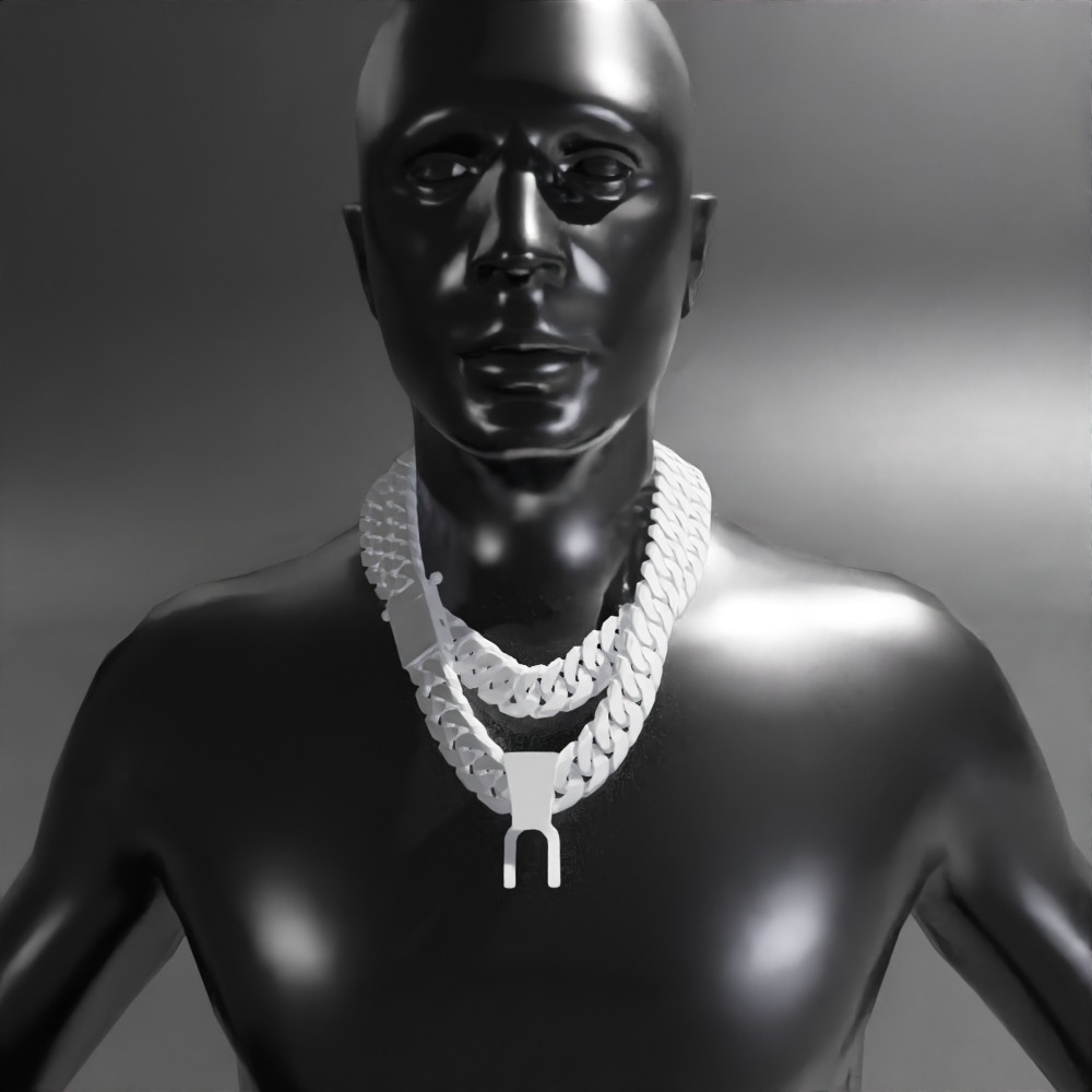 Stacked Cuban Chain with Lock Template GTA 5 3D model 3D model_1