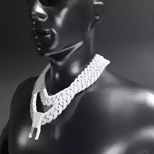 Stacked Cuban Chain with Lock Template GTA 5 3D model 3D model