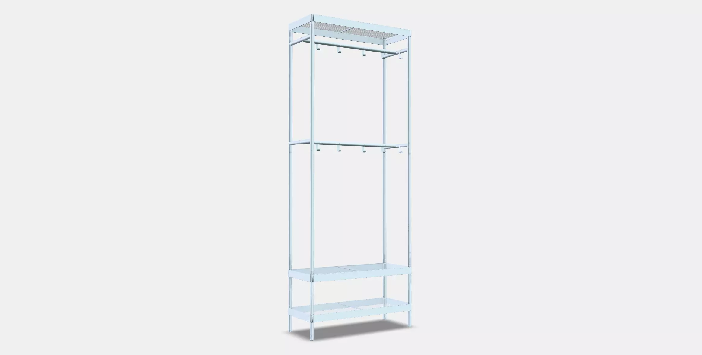 MACKAPAR Coat rack with shoe storage unit Low-poly 3D model_0