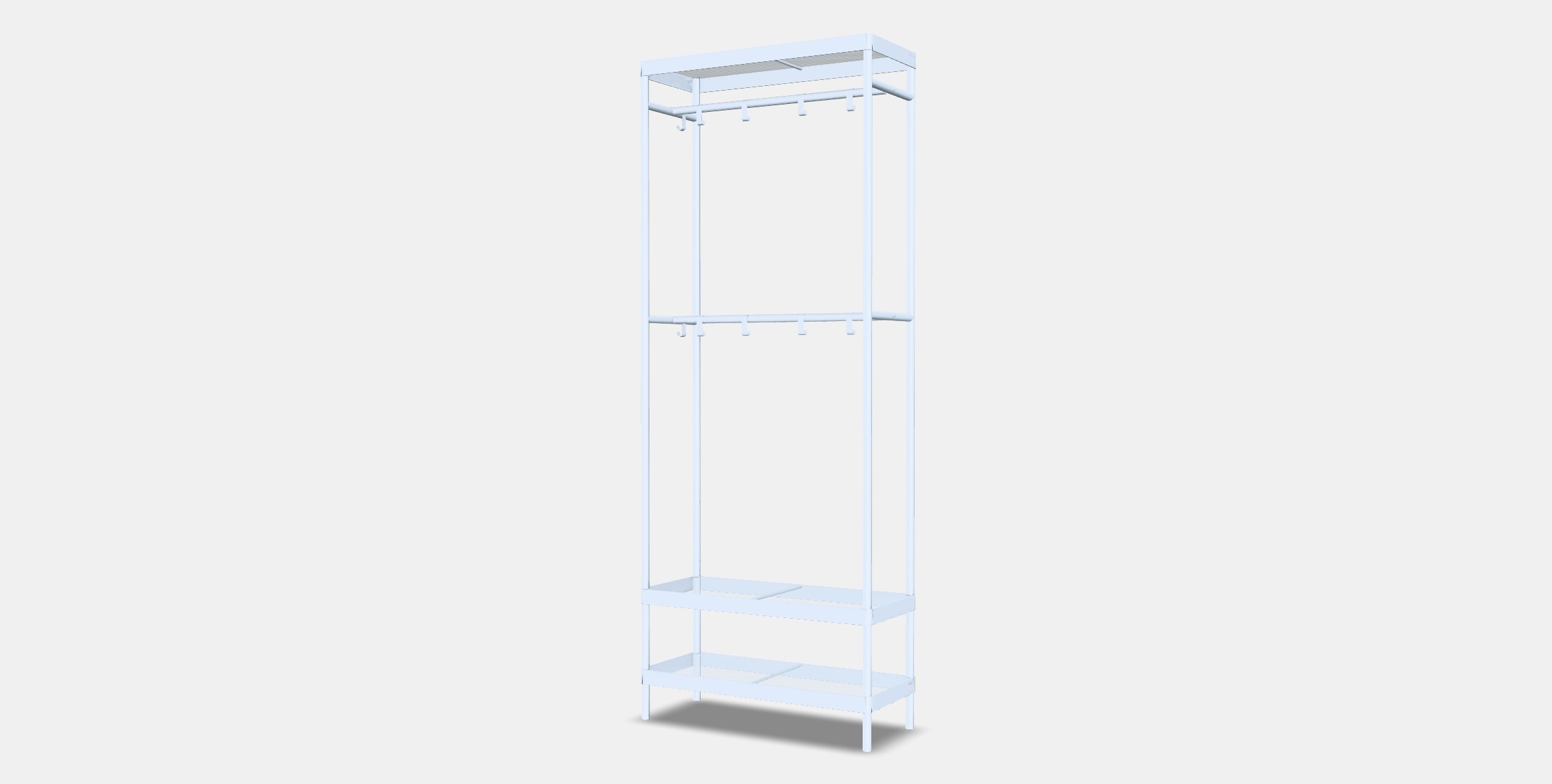 MACKAPAR Coat rack with shoe storage unit Low-poly 3D model_5