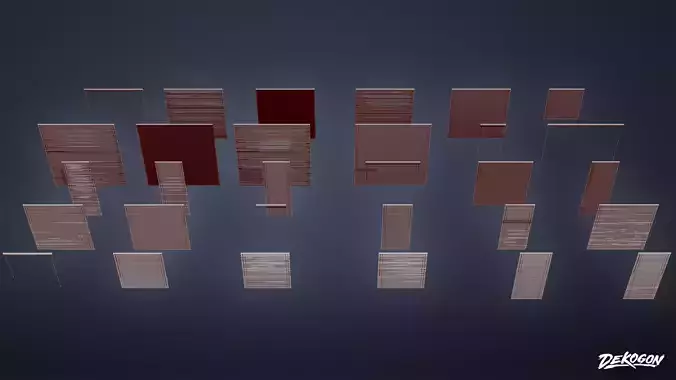 BUILDINGS - Blinds Set 01 - LOW POLY AND NANITE