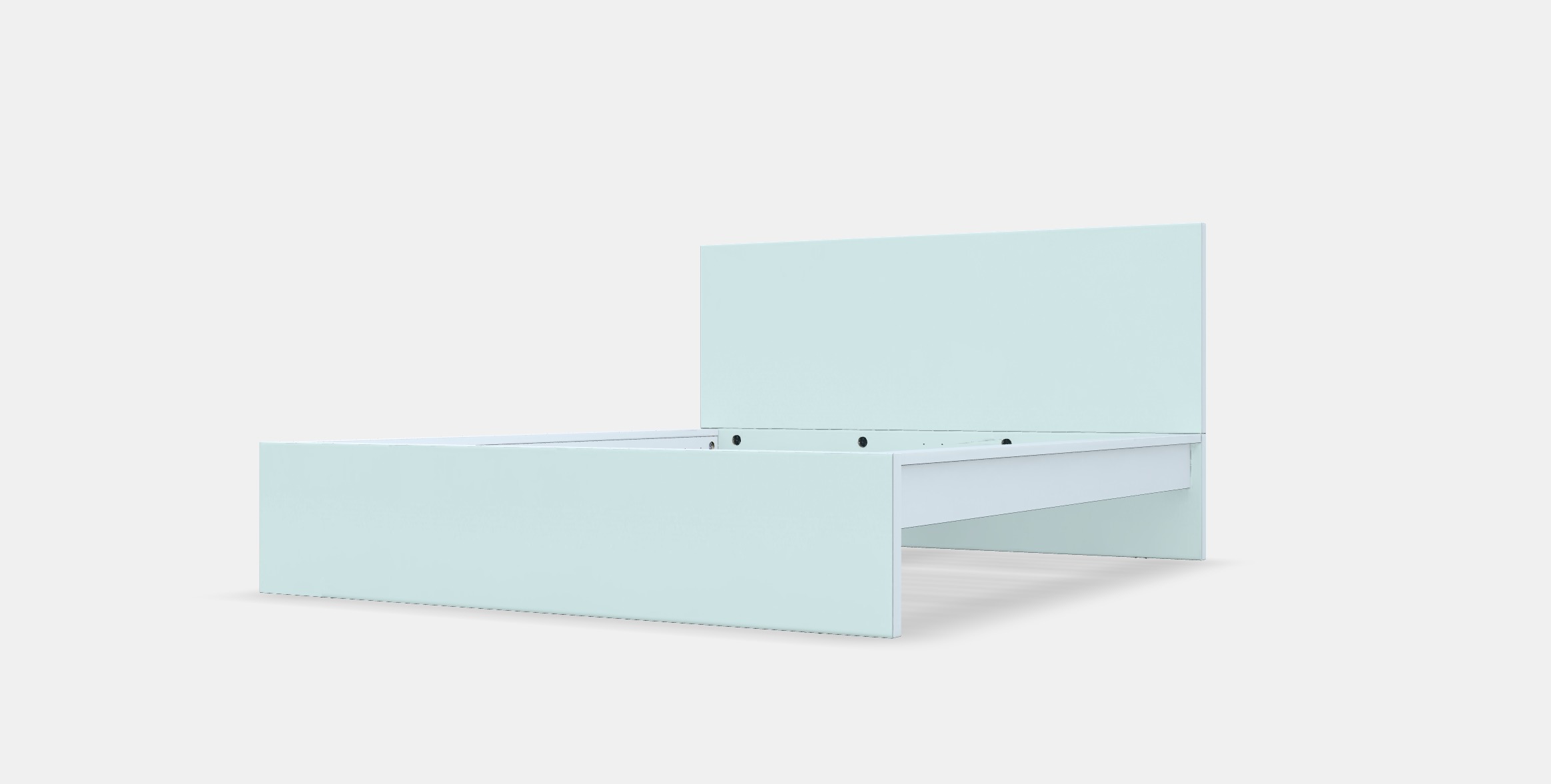 MALM Bed frame high 114 Low-poly 3D model_13