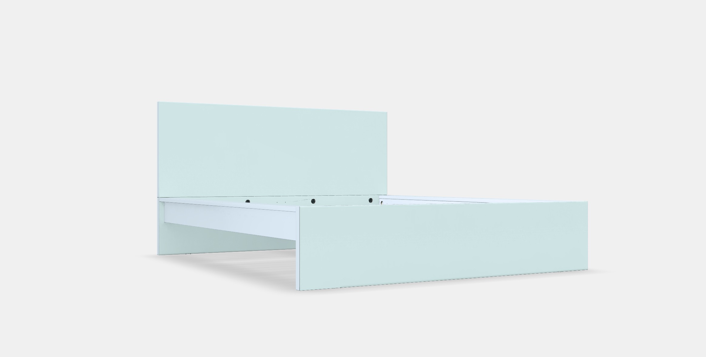 MALM Bed frame high 114 Low-poly 3D model_10