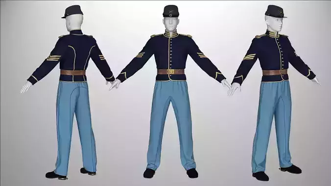 Clothing high-poly Federal Military  Uniform