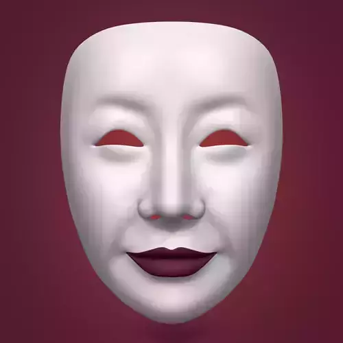  Mardi Gras - Asian - Neutral - Theater Woman Mask Low-poly 3D model
