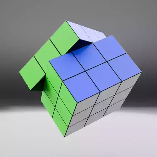 Rubik cube Low-poly 3D model