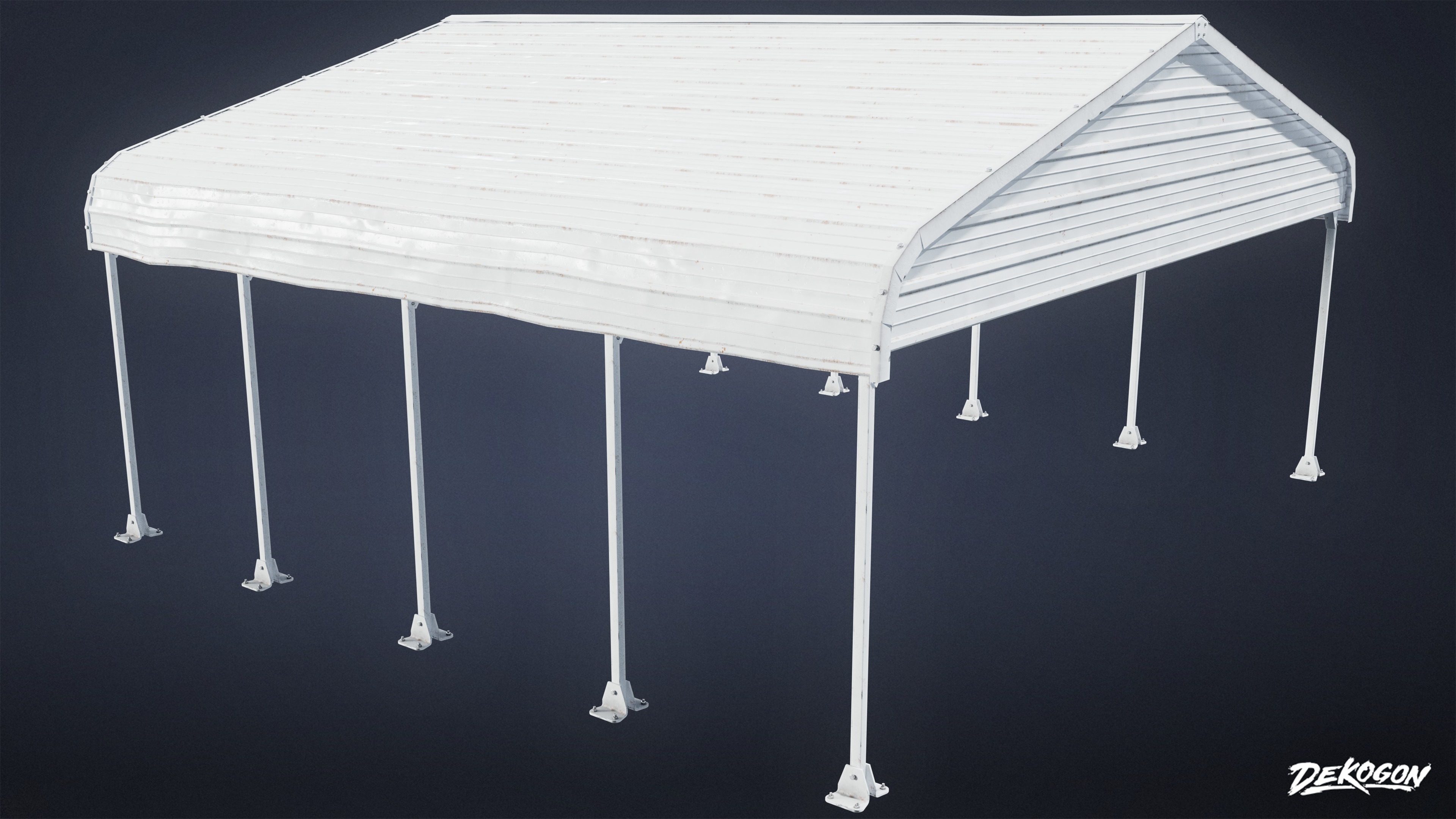 BUILDINGS - Car Port 01 - LOW POLY Low-poly 3D model_4