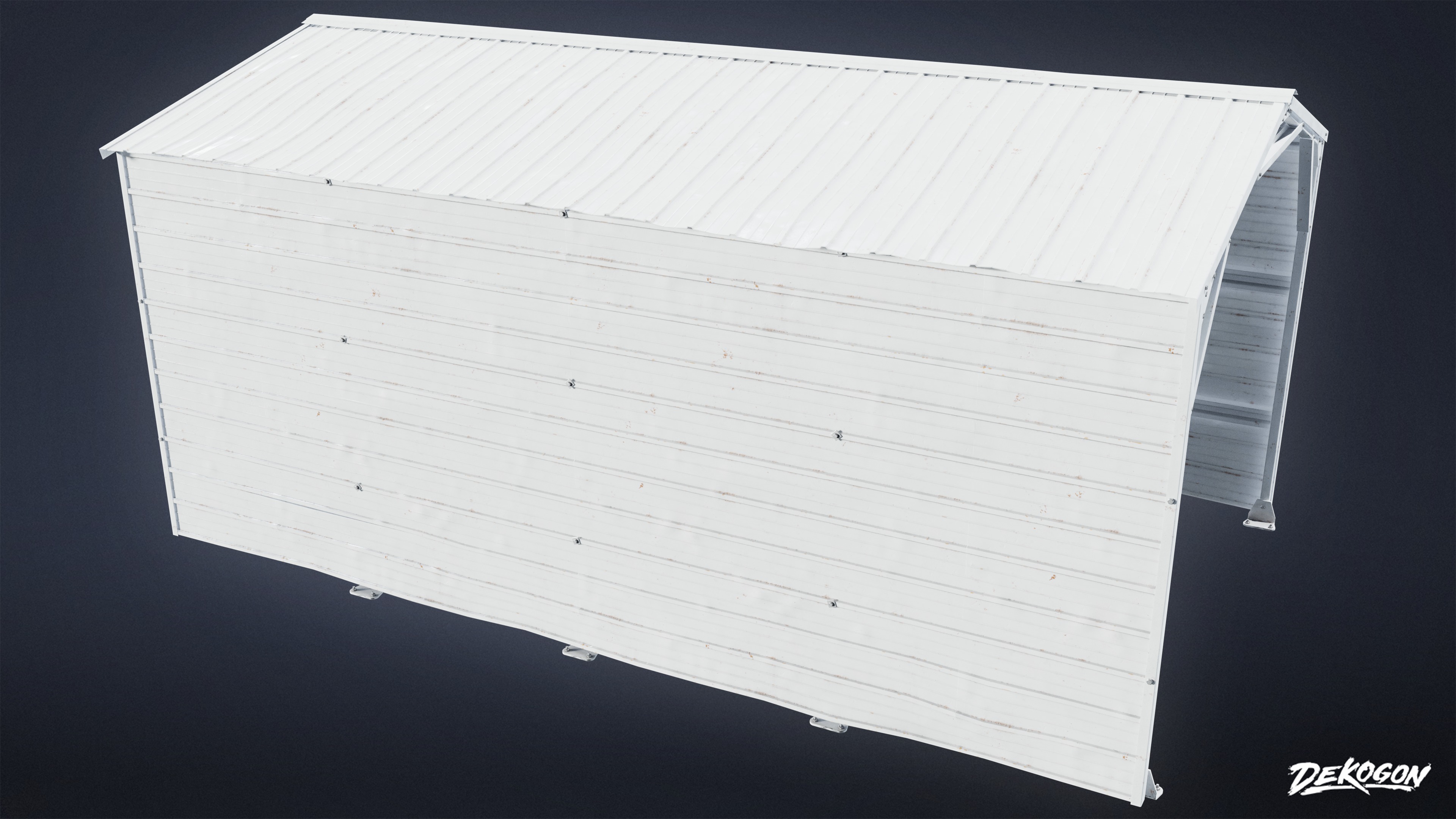 BUILDINGS - Car Port 01 - LOW POLY Low-poly 3D model_2