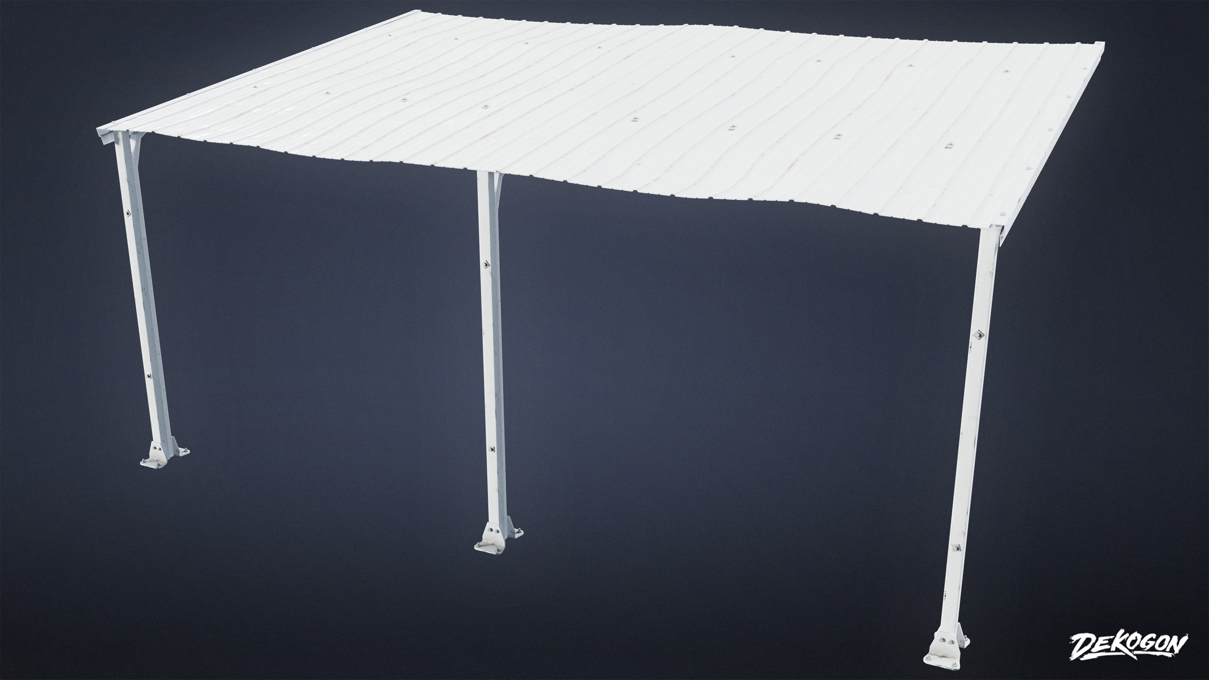 BUILDINGS - Car Port 01 - LOW POLY Low-poly 3D model_6