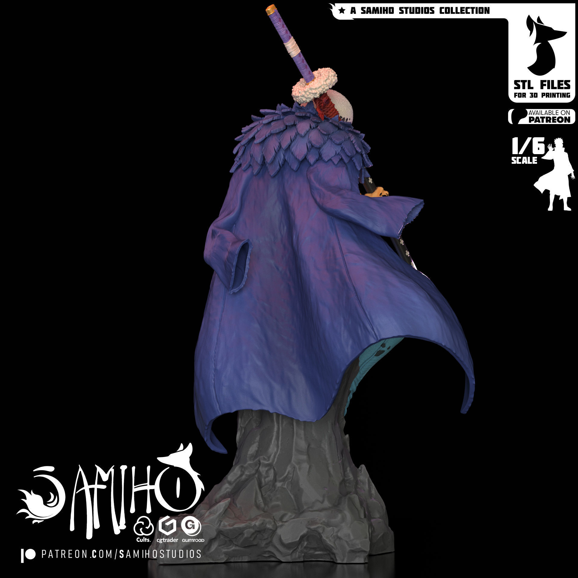 Samiho Studios - Trafalgar Law - STLs ready for printing 3D print model_3
