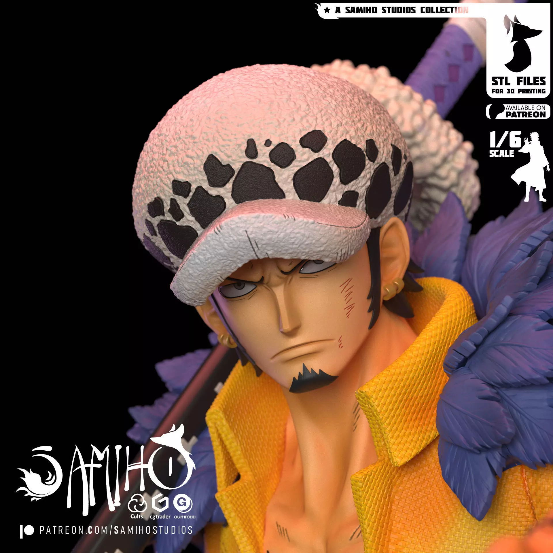 Samiho Studios - Trafalgar Law - STLs ready for printing 3D print model_0