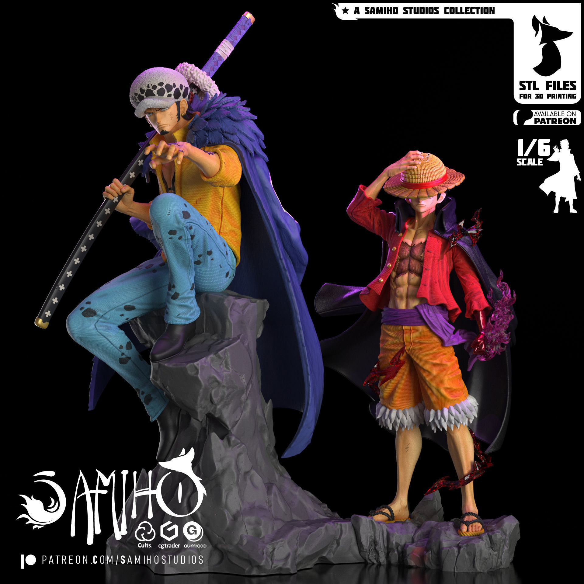 Samiho Studios - Trafalgar Law - STLs ready for printing 3D print model_8