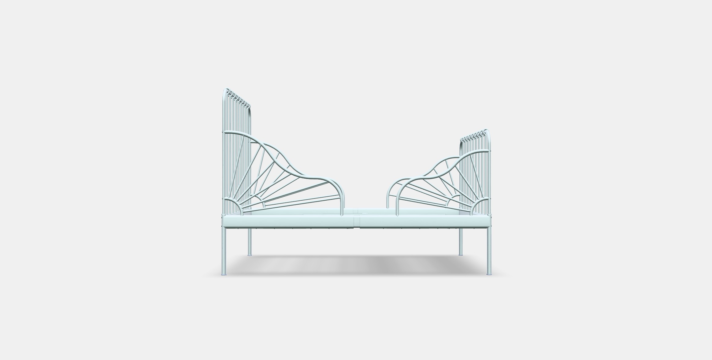 MINNEN Ext bed frame with slatted bed base Low-poly 3D model_10