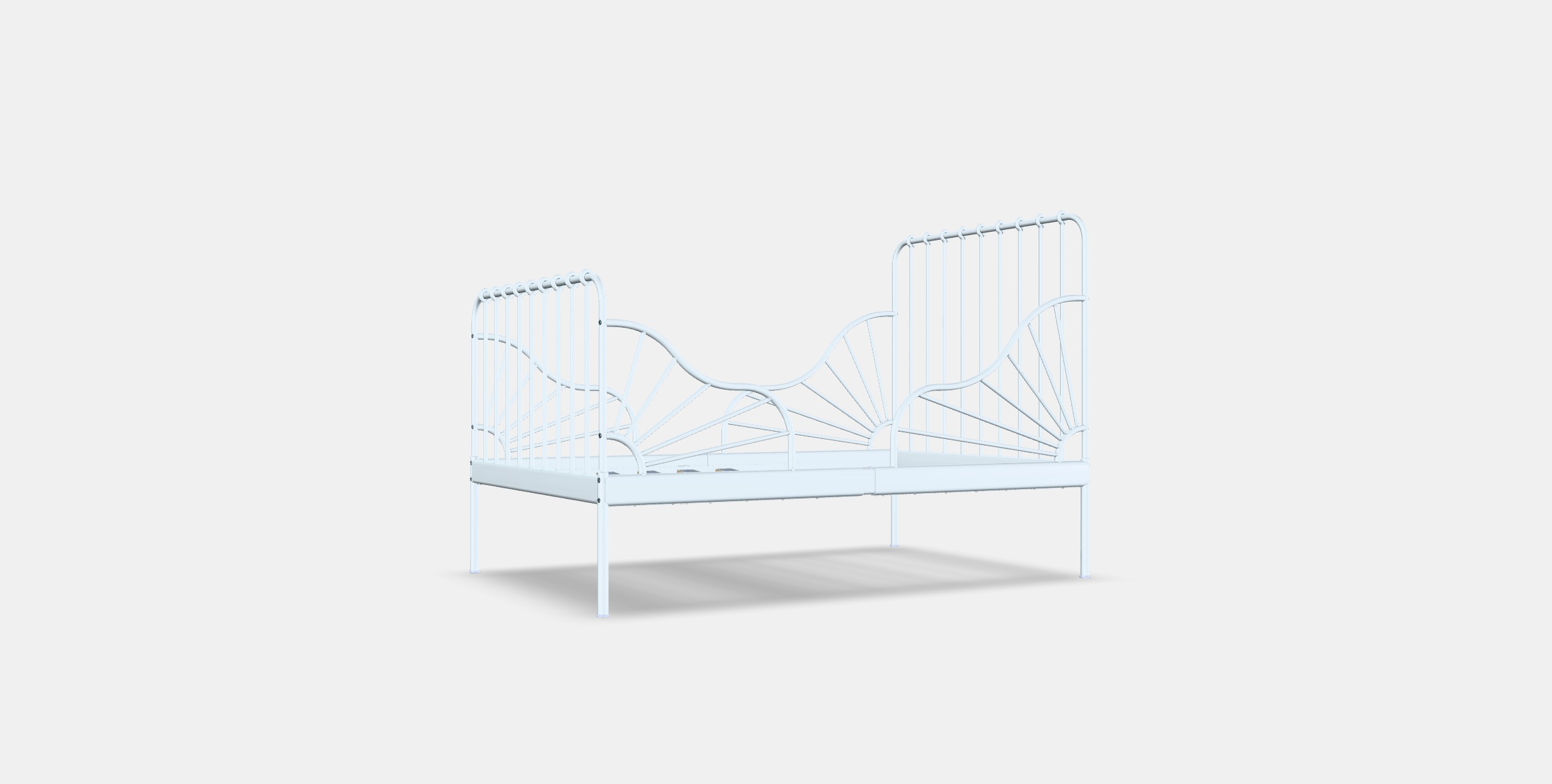 MINNEN Ext bed frame with slatted bed base Low-poly 3D model_16