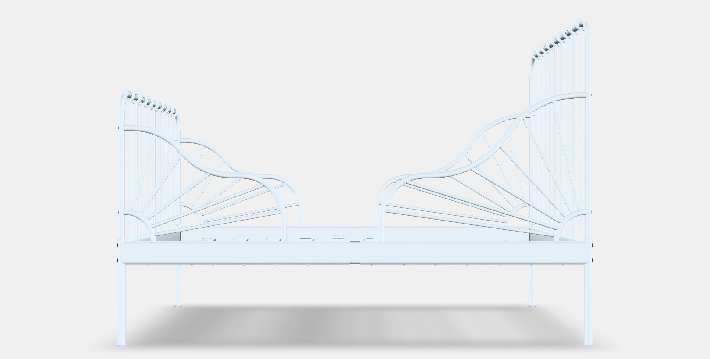 MINNEN Ext bed frame with slatted bed base Low-poly 3D model_15
