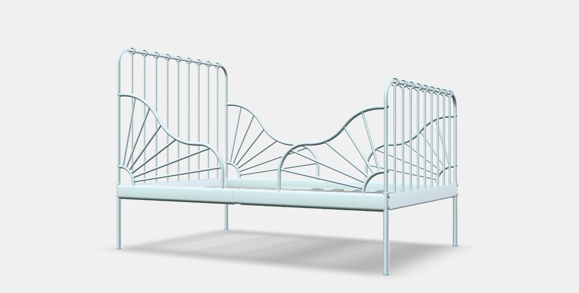 MINNEN Ext bed frame with slatted bed base Low-poly 3D model_13