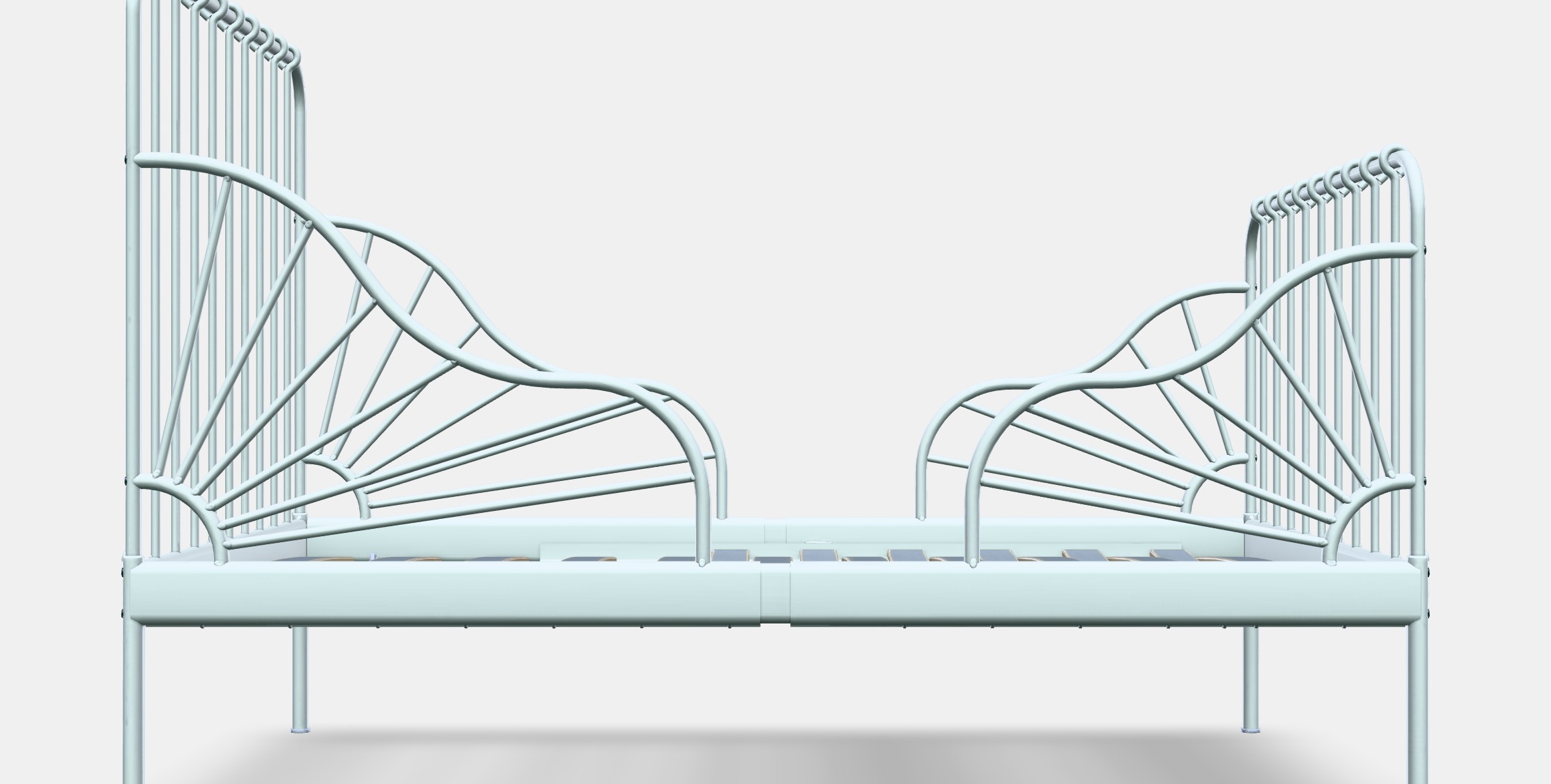 MINNEN Ext bed frame with slatted bed base Low-poly 3D model_11