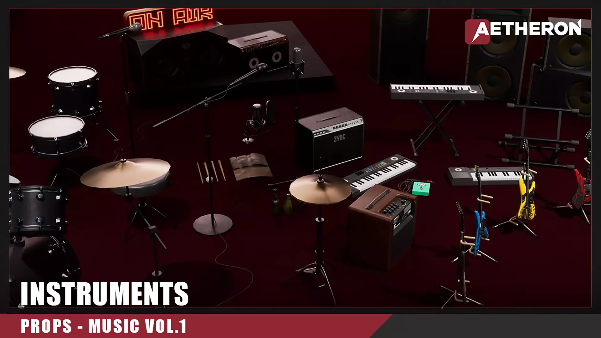 Musical Instruments VOL 1 Nanite and Low Poly Low-poly 3D model_0