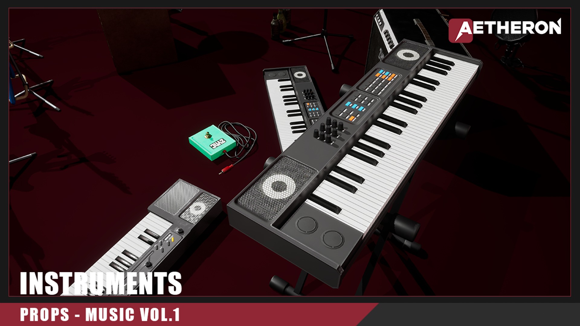 Musical Instruments VOL 1 Nanite and Low Poly Low-poly 3D model_2