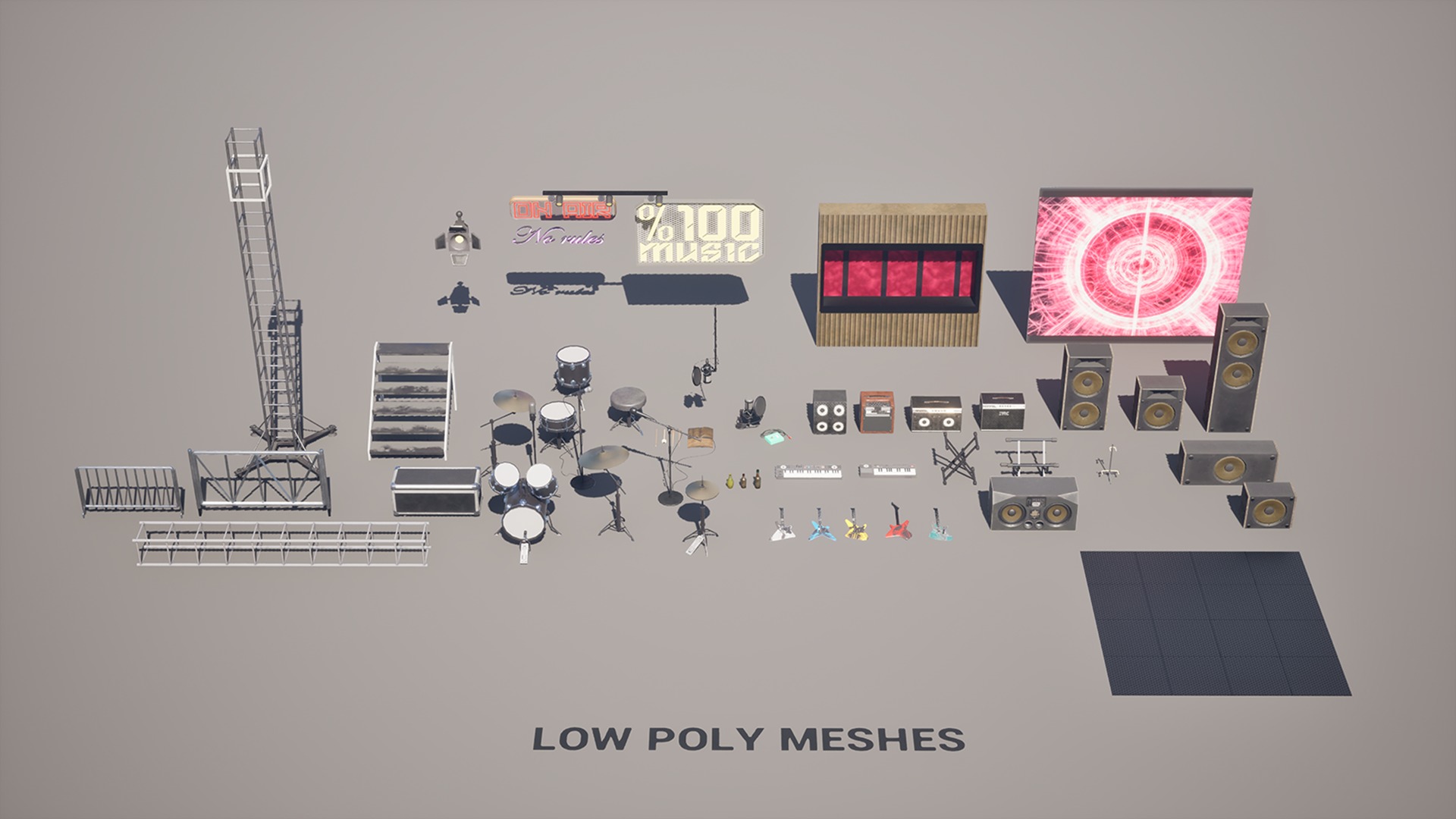 Musical Instruments VOL 1 Nanite and Low Poly Low-poly 3D model_13