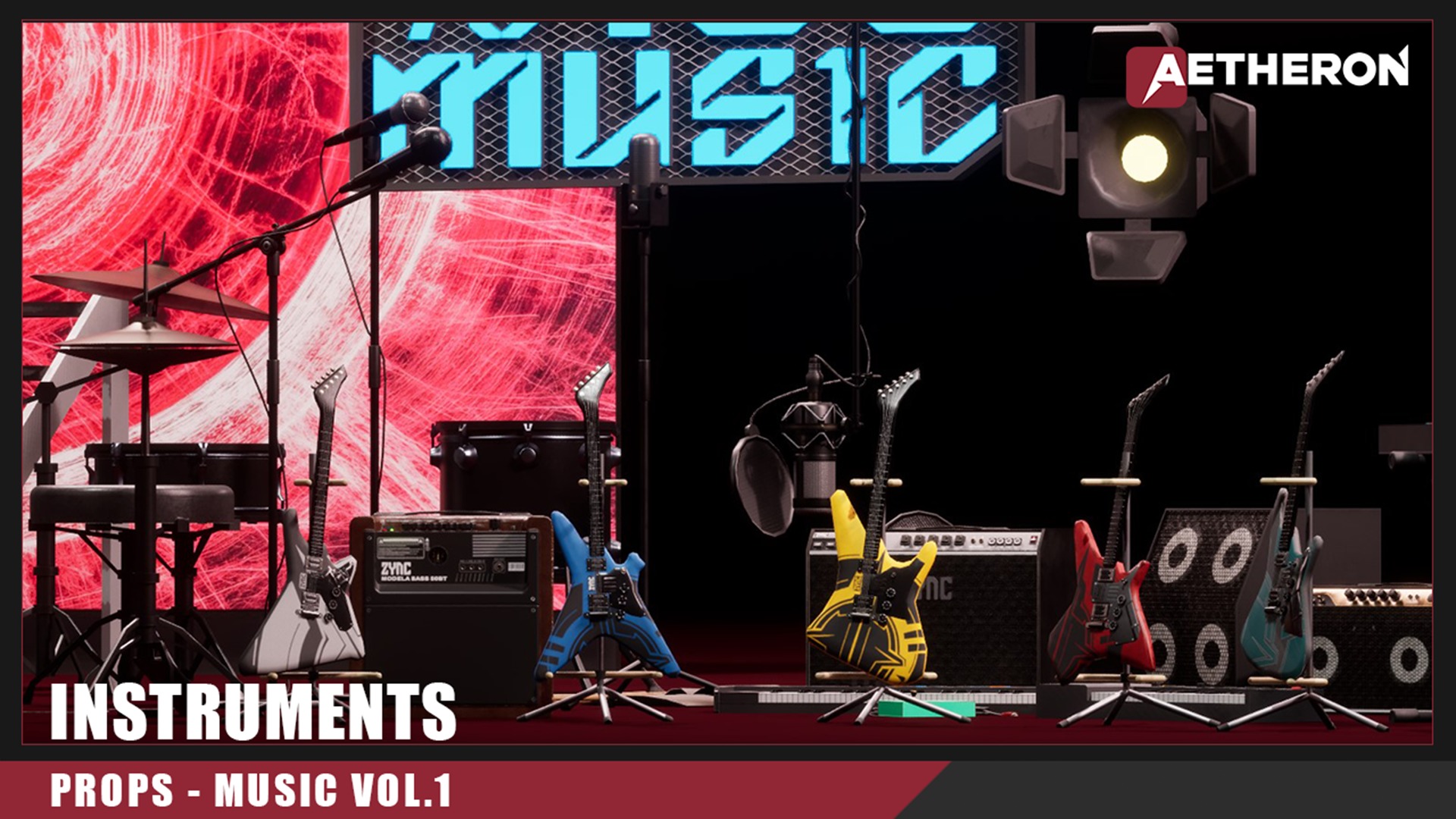 Musical Instruments VOL 1 Nanite and Low Poly Low-poly 3D model_5