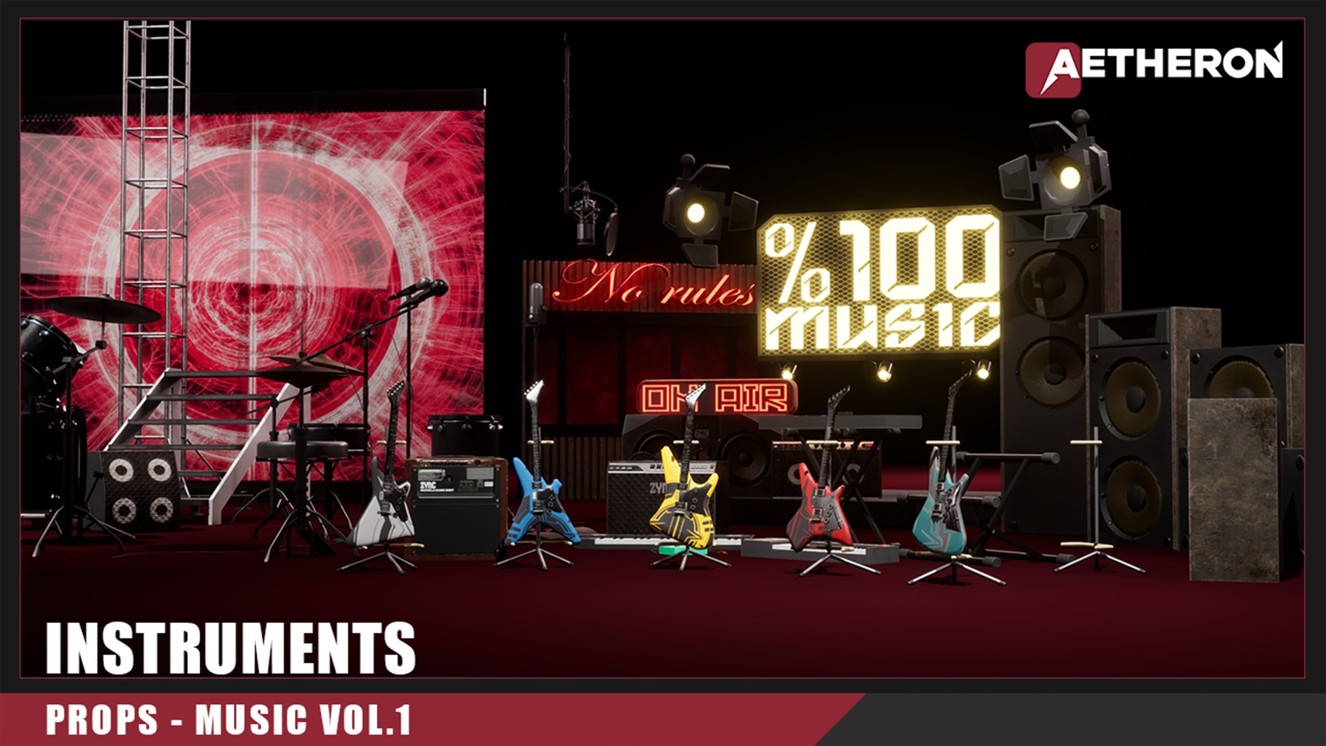 Musical Instruments VOL 1 Nanite and Low Poly Low-poly 3D model_7