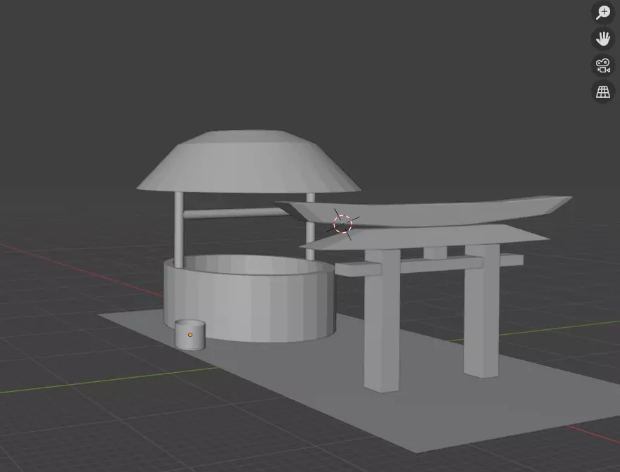 Japanese Arc Low-poly 3D model_0