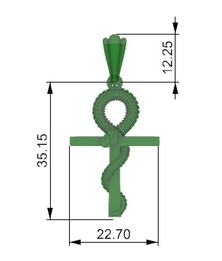 Snake Ankh Cross Pendant 3D print model_21