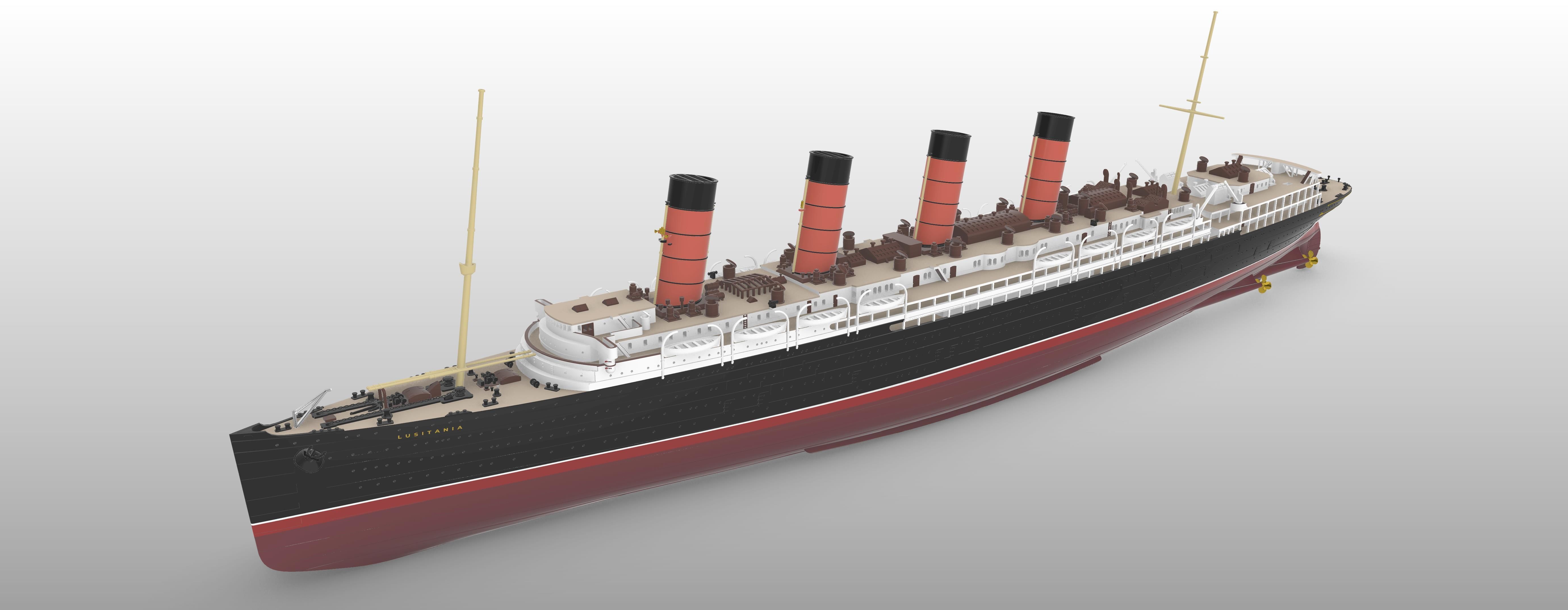 RMS LUSITANIA Cunard legendary ocean liner 3D print model_5