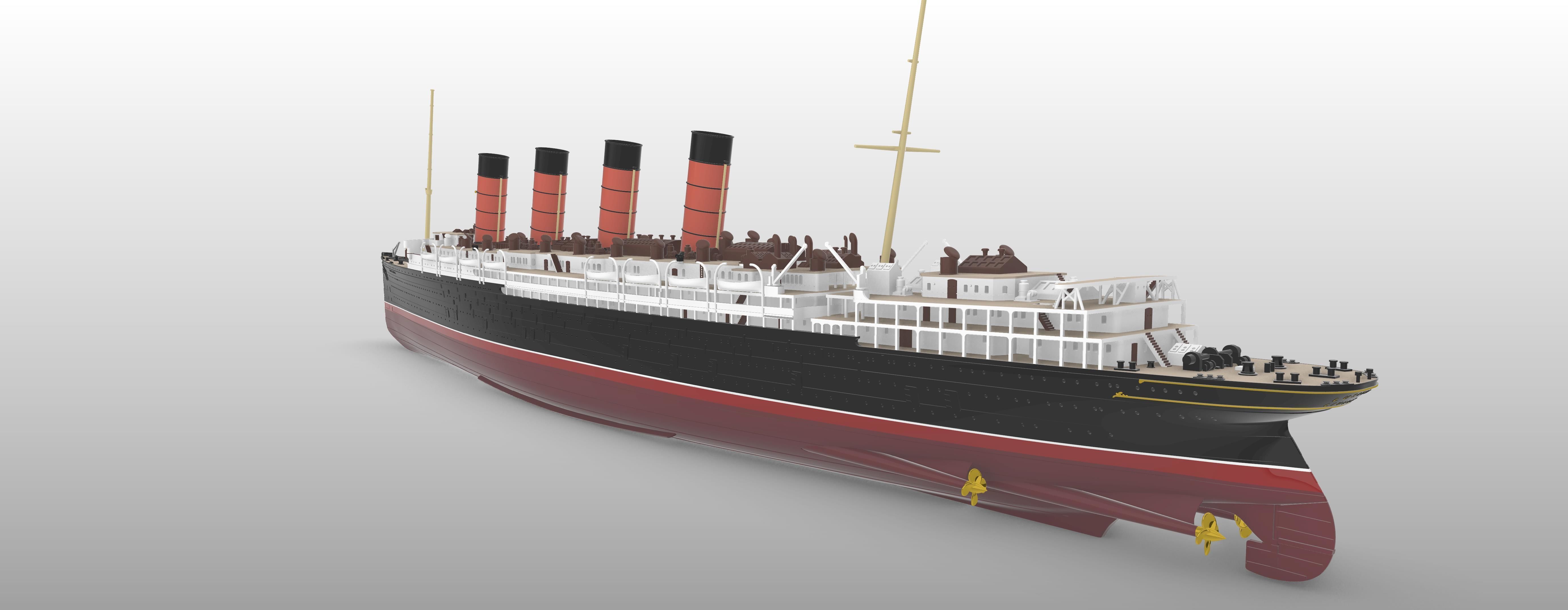 RMS LUSITANIA Cunard legendary ocean liner 3D print model_1