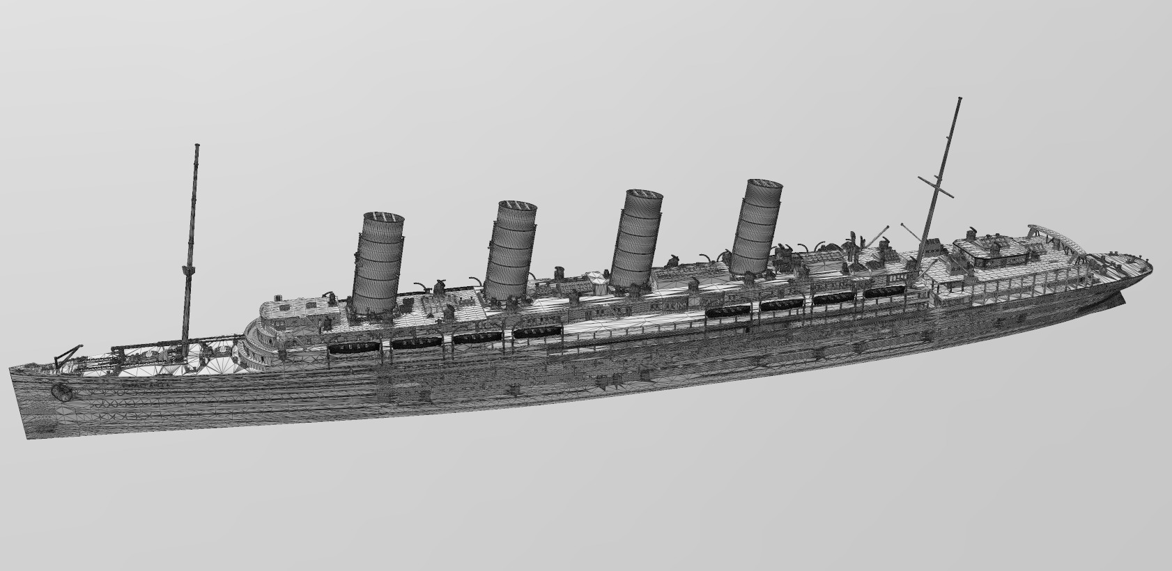 RMS LUSITANIA Cunard legendary ocean liner 3D print model_10