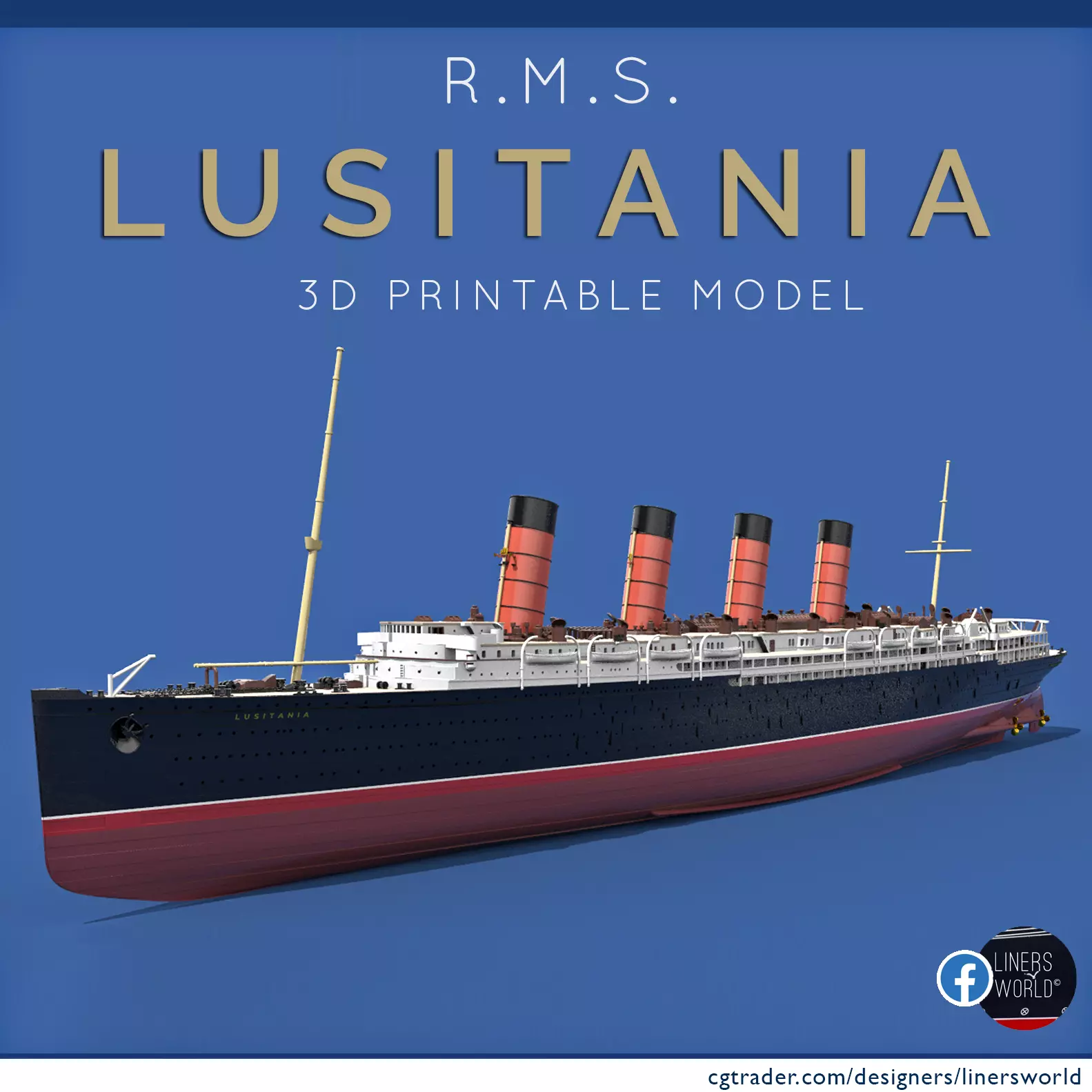 RMS LUSITANIA Cunard legendary ocean liner 3D print model_0