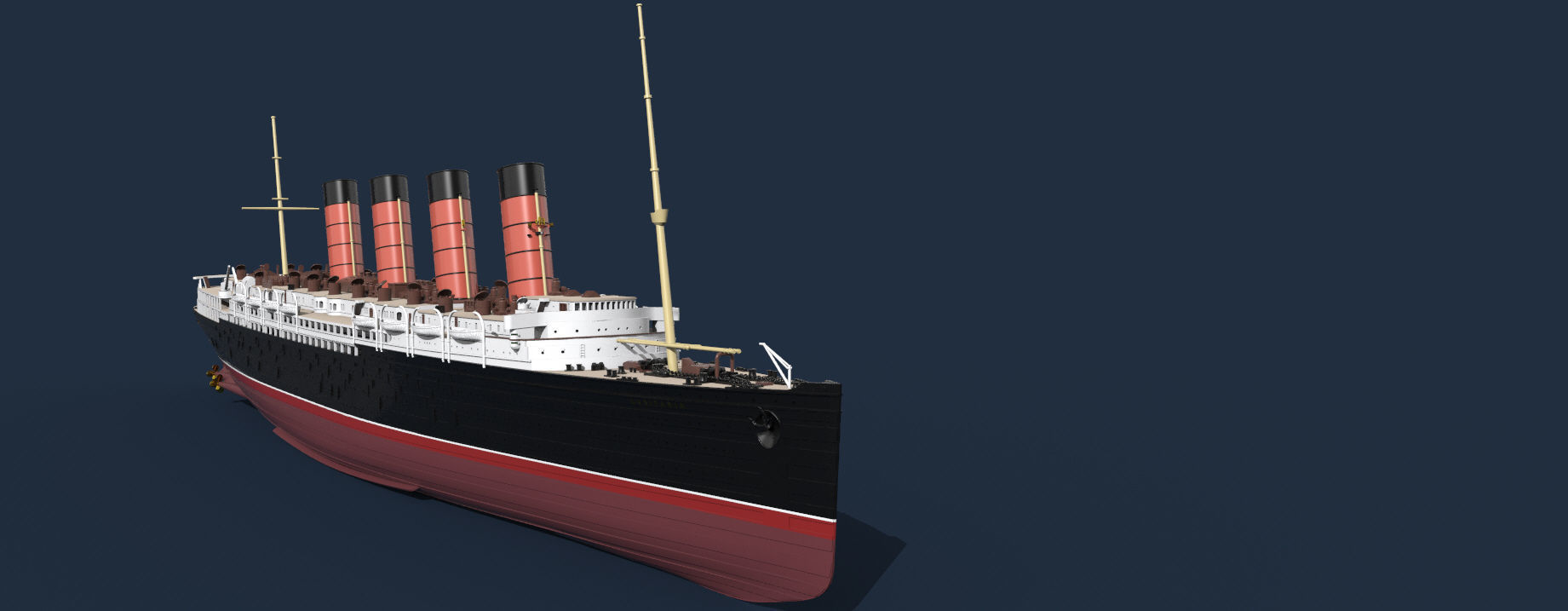 RMS LUSITANIA Cunard legendary ocean liner 3D print model_2