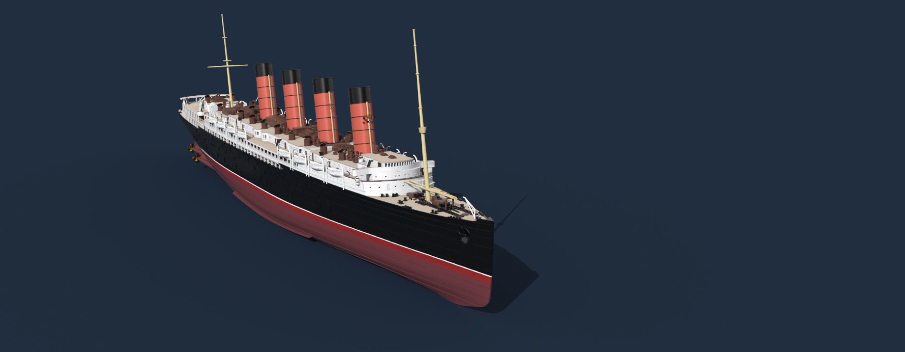 RMS LUSITANIA Cunard legendary ocean liner 3D print model_4