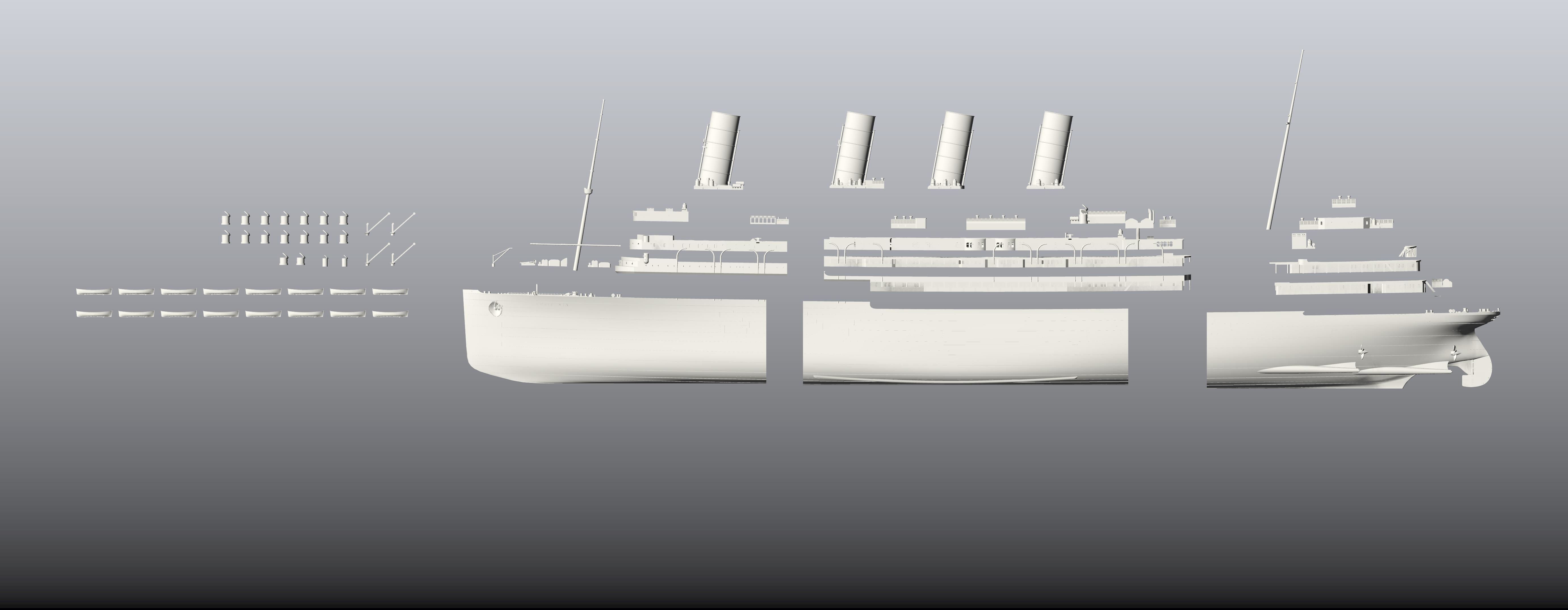 RMS LUSITANIA Cunard legendary ocean liner 1-350 model kit 3D