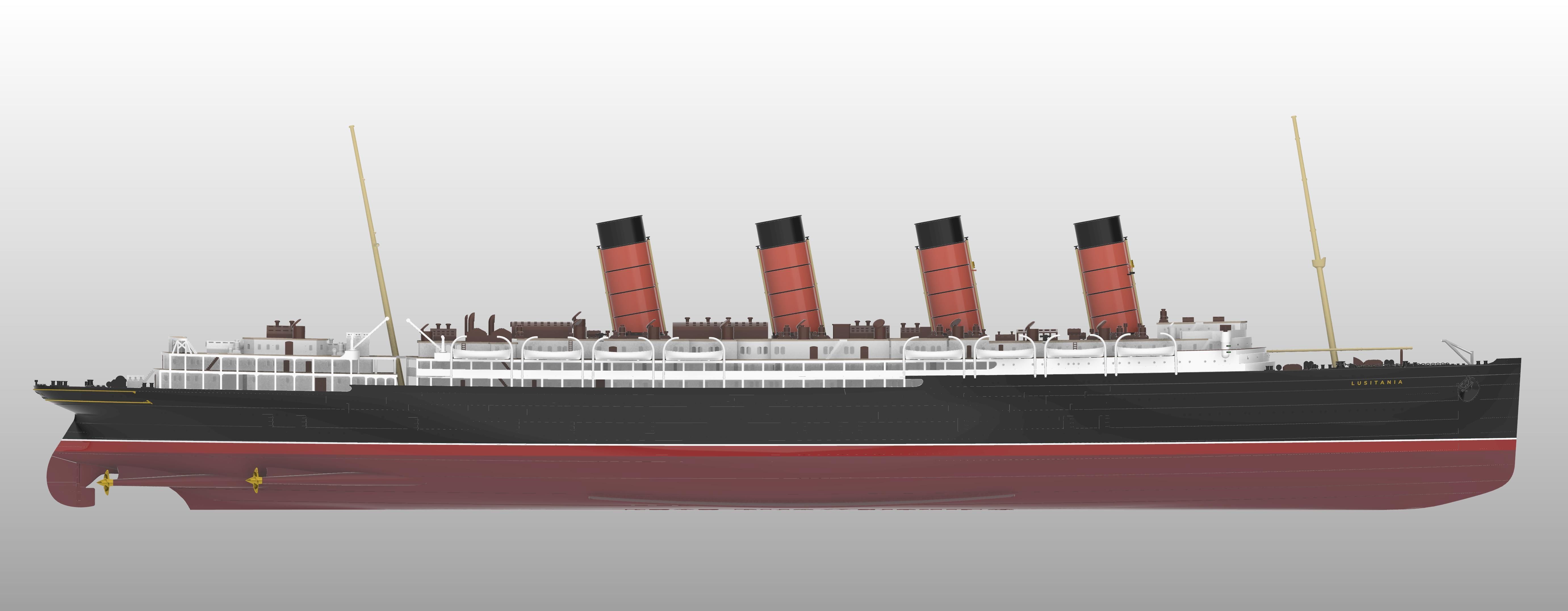 RMS LUSITANIA Cunard legendary ocean liner 1-350 model kit 3D