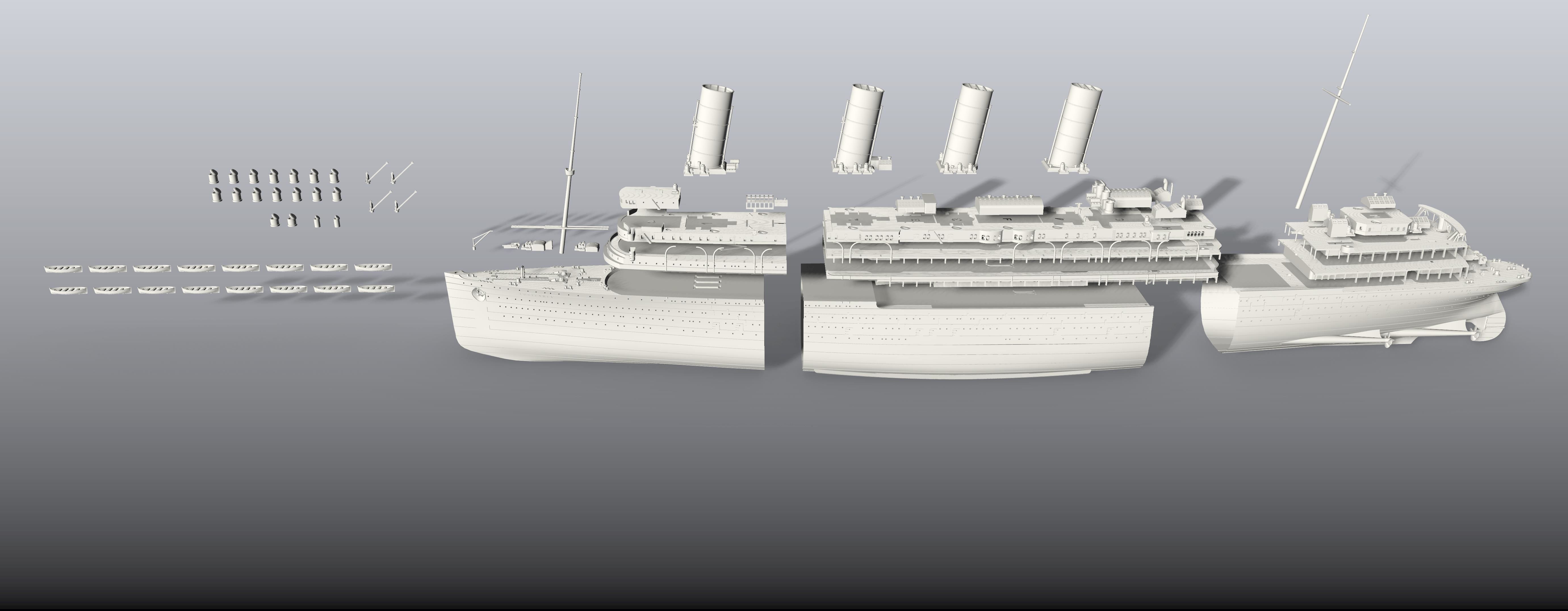 RMS LUSITANIA Cunard legendary ocean liner 1-350 model kit 3D