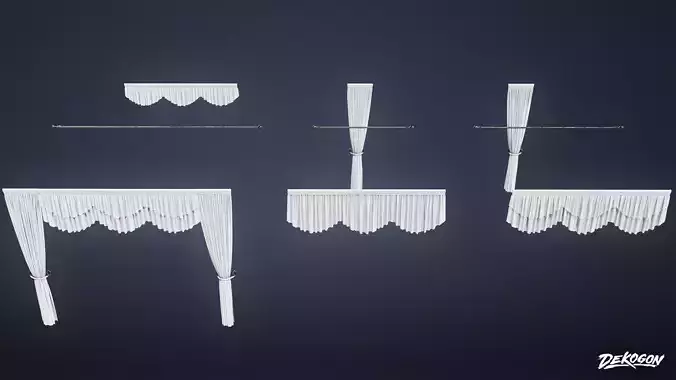 BUILDINGS - Curtain Set 01 - LOW POLY AND NANITE