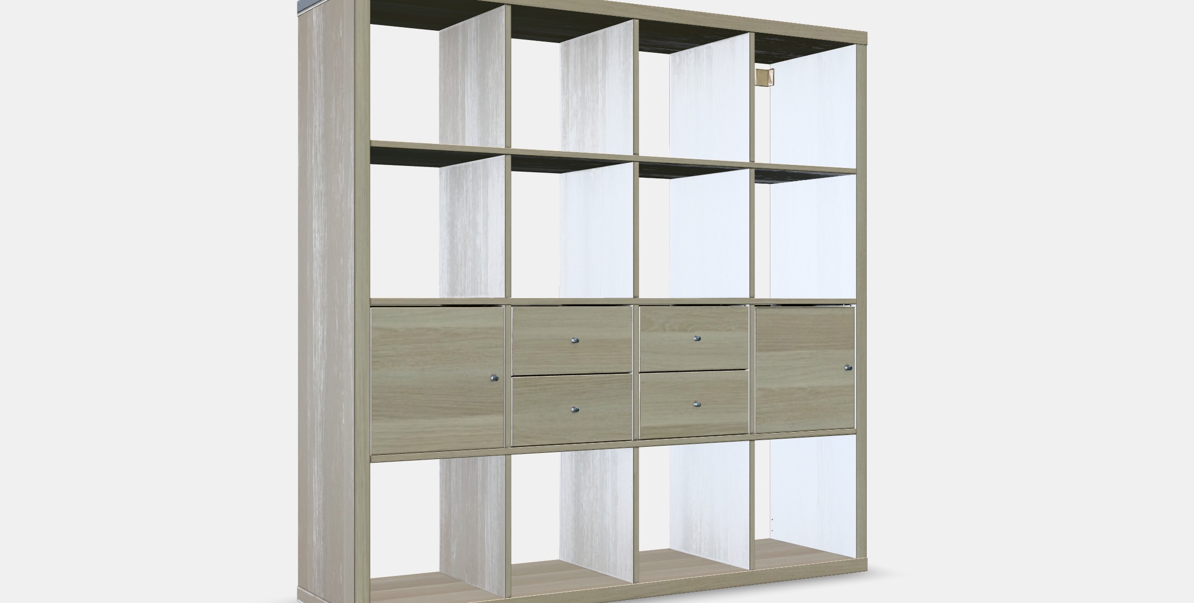 KALLAX Shelving unit with 4 inserts 20 Low-poly 3D model_9