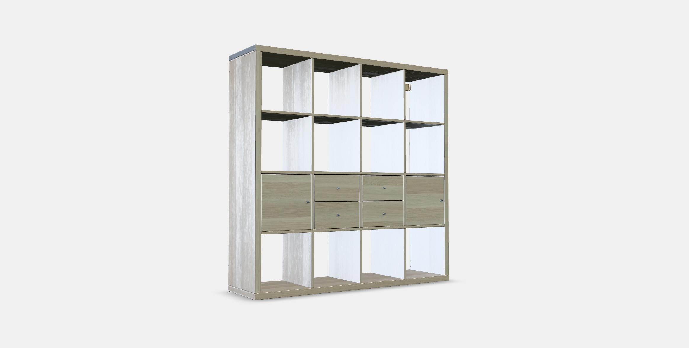 KALLAX Shelving unit with 4 inserts 20 Low-poly 3D model_7
