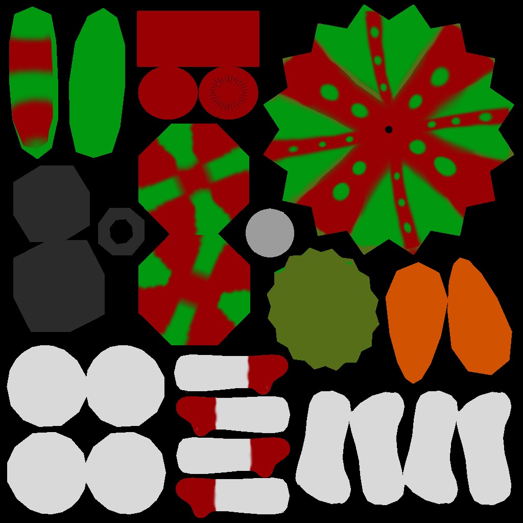 CUTE SNOWMAN WITH UMBRELLA Low-poly 3D model_6