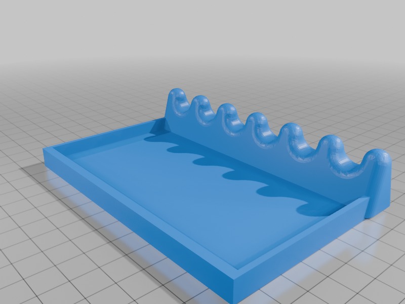 Watercolor Brush Rest with Drip Pan 3D print model_1