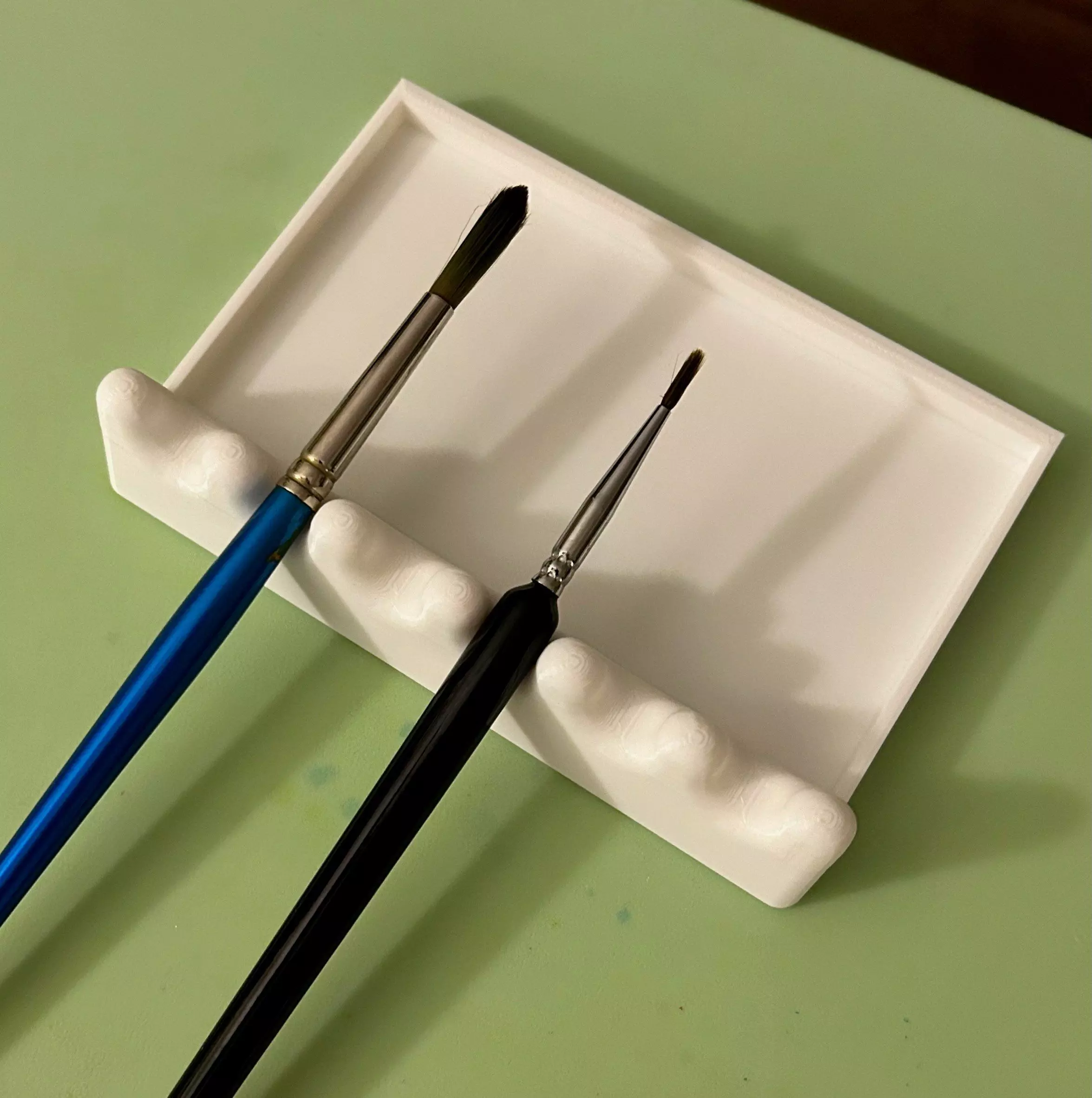 Watercolor Brush Rest with Drip Pan 3D print model_0