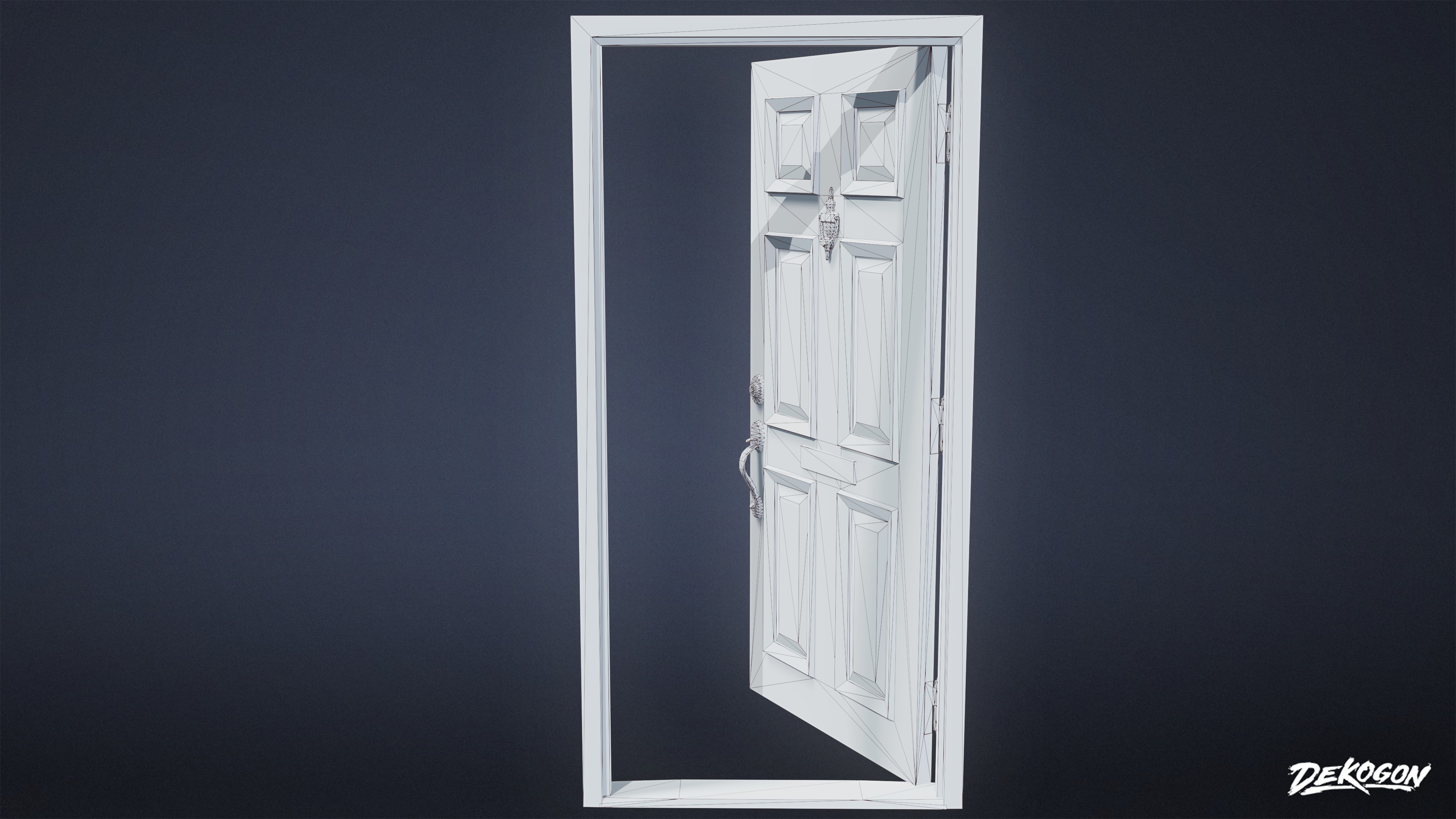 BUILDINGS - Door Exterior Set 02 - LOW POLY AND NANITE Low-poly 3D model_9