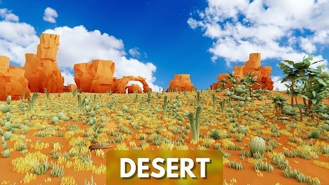 Low Poly Nature Desert Pack Low-poly 3D model