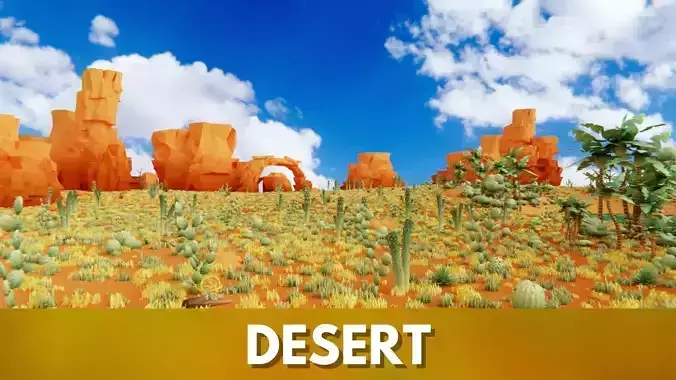 Low Poly Nature Desert Pack Low-poly 3D model
