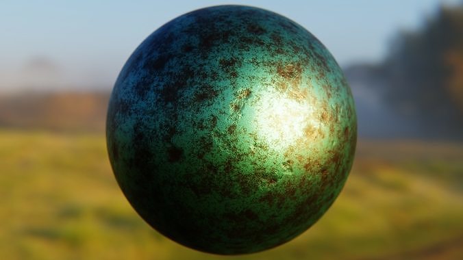 Realistic Green Oxidized Bronze - Procedural Shader Texture