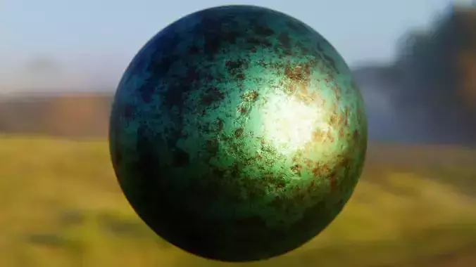 Realistic Green Oxidized Bronze - Procedural Shader Texture