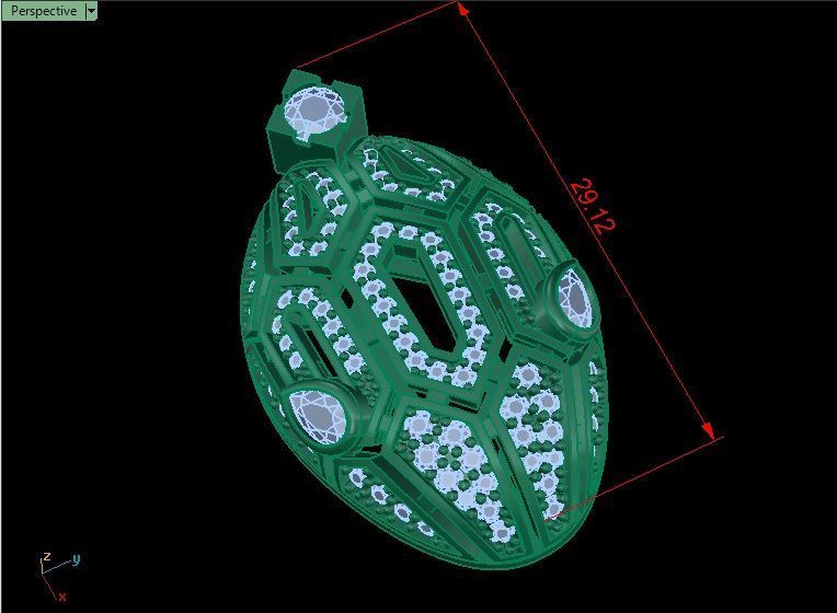 Snake pendant 02 - Emerald 3D print model_5
